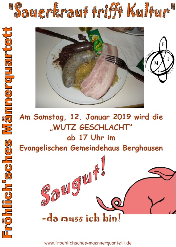 Einladung zum Schlachtfest 2019 Fröhlich'sches Männerquartett