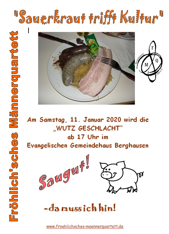 Einladung zum Schlachtfest 2020 Fröhlich'sches Männerquartett